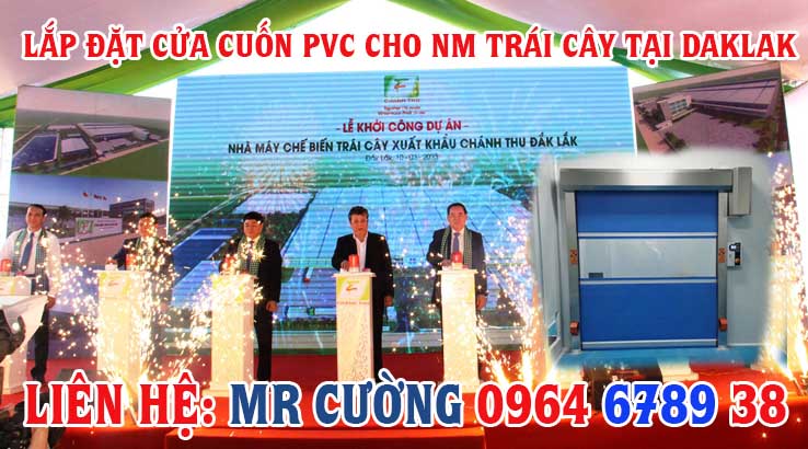 Lắp đặt cửa cuốn PVC cho NM trái cây daklak